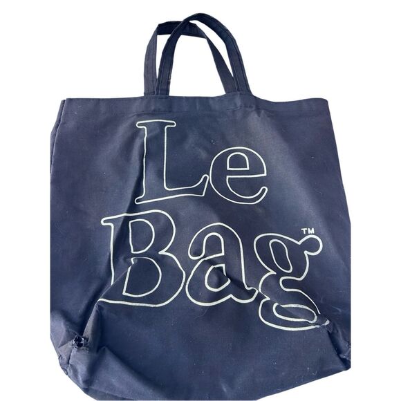 Le Bag tote vintage black (thrashed) peeling/holes/ scuffs Made in Thailand 19"x - Picture 1 of 11